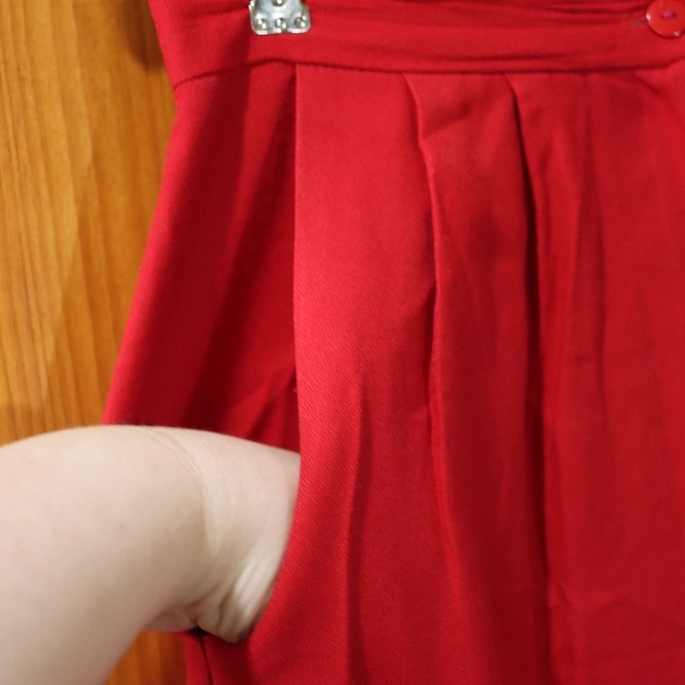 Taurus II Vintage 80s Red Black Trim Pantsuit Womens 10 Retro Power Suit Set - Picture 6 of 16